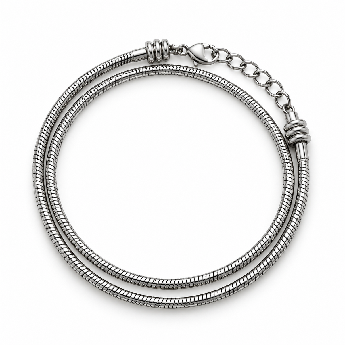 Double Snake Bracelet - Steel